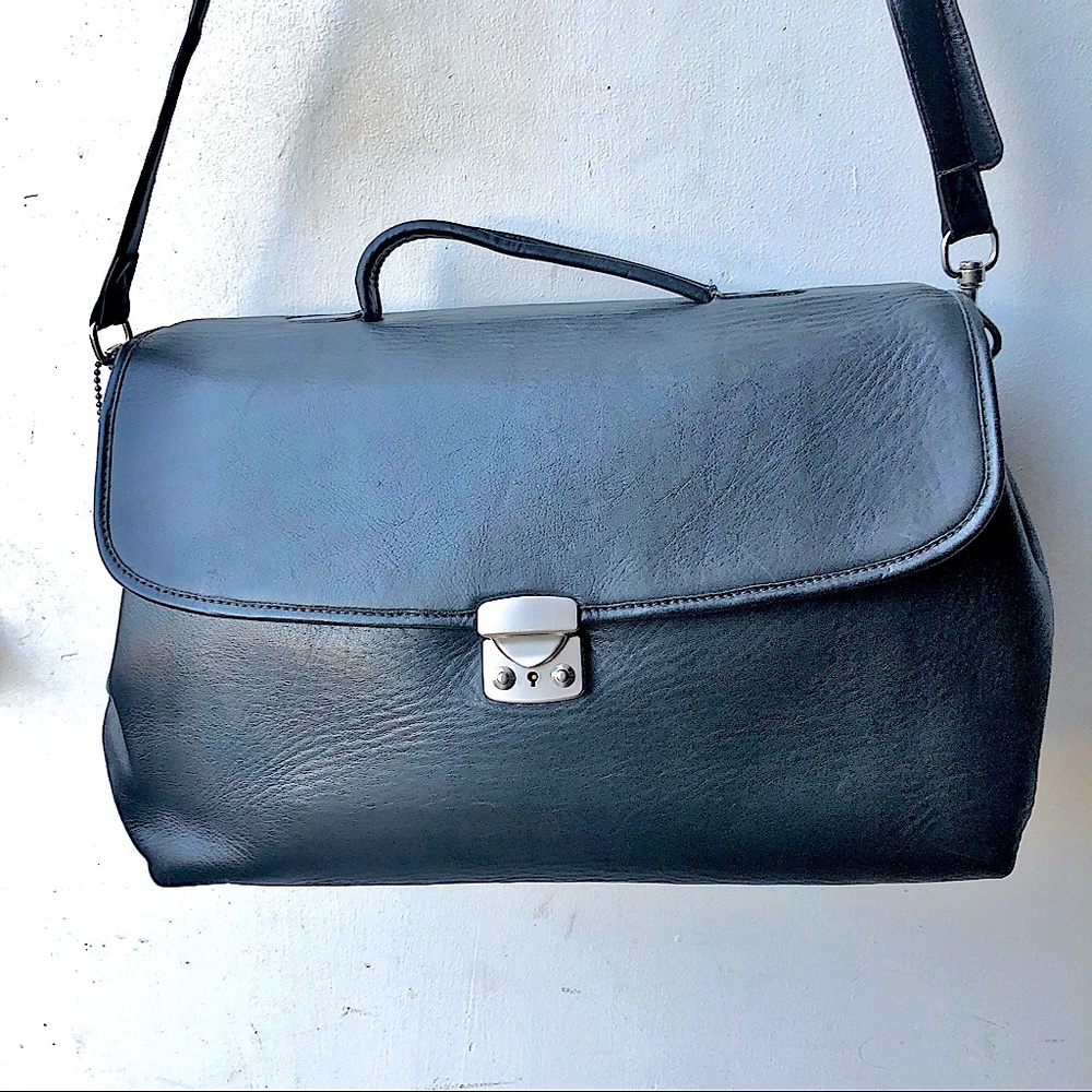 Tumi All Leather Briefcase Crossbody Bag